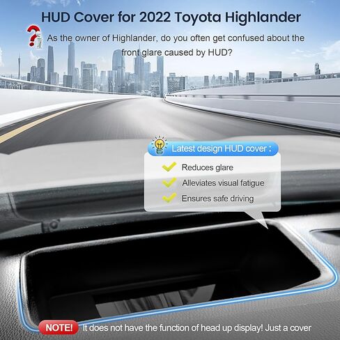 غطاء زجاج امامي مضاد للتوهج لسيارة تويوتا هايلاندر 2022 من كيه ام اف، غطاء عرض امامي مضاد للانعكاس لسيارة تويوتا هايلاندر in Kuwait