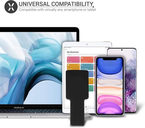 مشبك تثبيت جانبي للكمبيوتر المحمول من Olixar لأجهزة iPhone وiPad وMacBook والكمبيوتر اللوحي وأجهزة الكمبيوتر المحمولة والهواتف الذكية - زيادة الإنتاجية باستخدام جهاز iPad إلى الكمبيوتر المحمول، وحامل هاتف محمول بشاشة مزدوجة - شديد التحمل - أسود in Kuwait