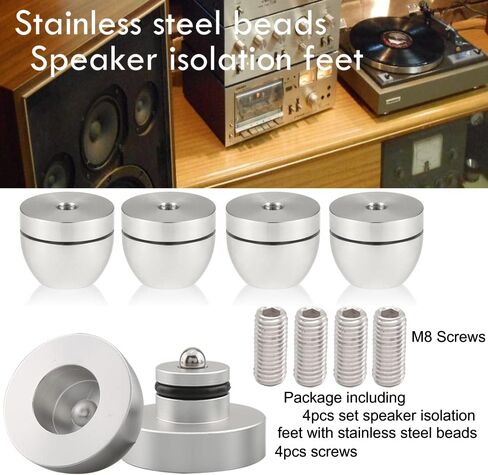 Tertullus 4 Pcs Ball Beads Speaker Isolation Feet Turntable Platform Pads Audio Shock Absorber Subwoofer Isolation Feet 33×30 Pad Speaker Stand(Black) in Saudi Arabia