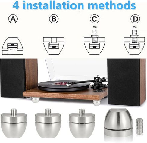 Tertullus 4 Pcs Ball Beads Speaker Isolation Feet Turntable Platform Pads Audio Shock Absorber Subwoofer Isolation Feet 33×30 Pad Speaker Stand(Black) in Saudi Arabia