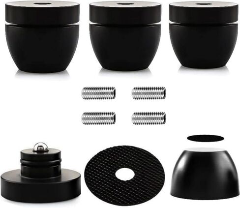 Tertullus 4 Pcs Ball Beads Speaker Isolation Feet Turntable Platform Pads Audio Shock Absorber Subwoofer Isolation Feet 33×30 Pad Speaker Stand(Black) in Saudi Arabia