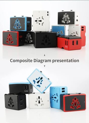 محول السفر العالمي واقي التيار 3 منافذ USB + منفذ واحد من النوع C (20 وات كحد أقصى) / مقابس تيار متردد متعددة NANOLAKE، مقابس لأكثر من 150 دولة الولايات المتحدة الأمريكية/الاتحاد الأوروبي/المملكة المتحدة/أستراليا إلخ. FCC، CE RoHS، مصراع أمان/مصراع أمان 2 in Kuwait