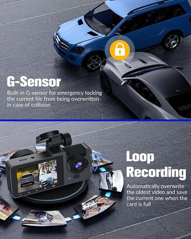 كاميرا داش كام أمامية وخلفية من الداخل، كاميرا داش كام بدقة 4K عالية الدقة للسيارات، كاميرا سيارة مع بطاقة SD مجانية سعة 32 جيجابايت، رؤية ليلية فائقة مدمجة، زاوية واسعة 170 درجة، نطاق WDR، تسجيل حلقي، وضع ركن السيارة على مدار 24 ساعة، قفل الحوادث in Kuwait