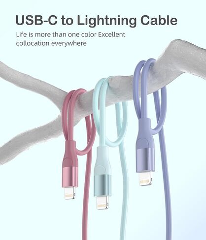 iPhone Charger Fast Charging, USB C to Lightning Cable 3 Pack 6 FT [MFi Certified] iPhone Cable Type C to Lightning Cable Fast Charging Cord Compatible with iPhone 14 13 12 11 Pro Max X Plus and More in Kuwait