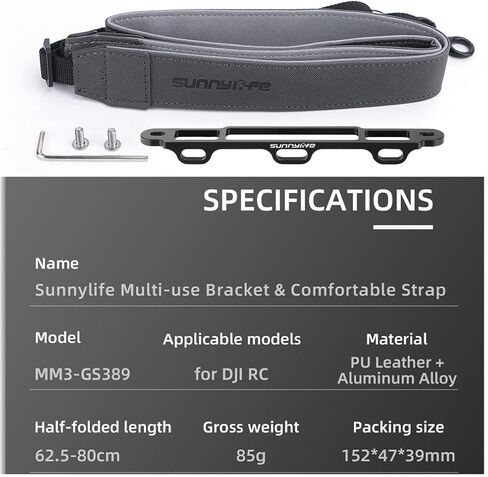 Xmipbs Adjustable Strap for DJI RC Controller Accessories, PU Leather Shoulder Lanyard Neck Strap with CNC Aluminum Alloy Buckle for DJI Mavic Mini 3 Pro, No Disassembly in Saudi Arabia
