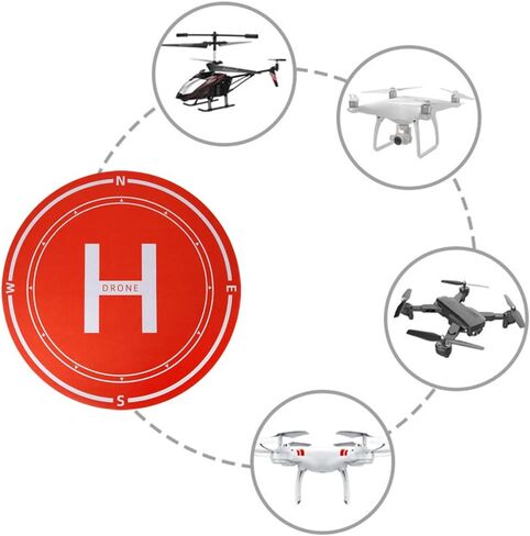 MarsHopper Drone Landing Pad 23 بوصة، داخلي | قابل للطي | محمول لطائرة هليكوبتر بدون طيار RC، طائرة PVB بدون طيار، DJI Mavic Pro Phantom 2/3/4/ Pro، Antel Robotic، 3DR Solo Drone (برتقالي) in Kuwait