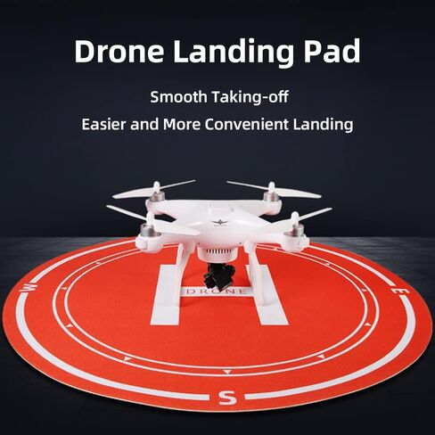 MarsHopper Drone Landing Pad 23 بوصة، داخلي | قابل للطي | محمول لطائرة هليكوبتر بدون طيار RC، طائرة PVB بدون طيار، DJI Mavic Pro Phantom 2/3/4/ Pro، Antel Robotic، 3DR Solo Drone (برتقالي) in Kuwait