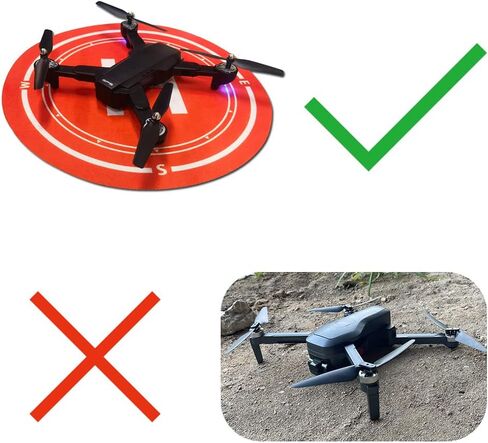 MarsHopper Drone Landing Pad 23 بوصة، داخلي | قابل للطي | محمول لطائرة هليكوبتر بدون طيار RC، طائرة PVB بدون طيار، DJI Mavic Pro Phantom 2/3/4/ Pro، Antel Robotic، 3DR Solo Drone (برتقالي) in Kuwait