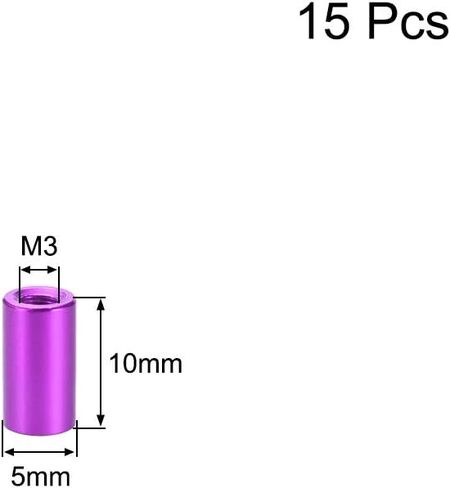 Uxcell 15 قطعة M3x8mm عمود المواجهة الألومنيوم المستدير فاصل أنثى أسود للطائرة بدون طيار FPV كوادكوبتر سباق RC أجزاء متعددة الدوارات لتقوم بها بنفسك in Kuwait