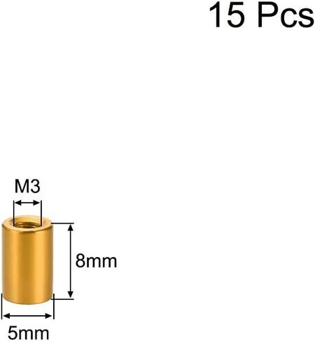 Uxcell 15 قطعة M3x8mm عمود المواجهة الألومنيوم المستدير فاصل أنثى أسود للطائرة بدون طيار FPV كوادكوبتر سباق RC أجزاء متعددة الدوارات لتقوم بها بنفسك in Kuwait