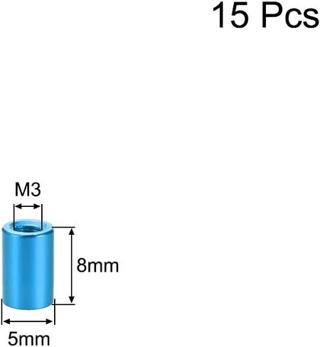 Uxcell 15 قطعة M3x8mm عمود المواجهة الألومنيوم المستدير فاصل أنثى أسود للطائرة بدون طيار FPV كوادكوبتر سباق RC أجزاء متعددة الدوارات لتقوم بها بنفسك in Kuwait
