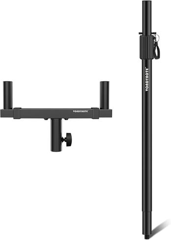 Vondynote حامل مكبر صوت مزدوج حامل شوكة تثبيت قابل للتعديل مع عمود مكبر صوت متعدد لمضخم الصوت مع تعديل الارتفاع in Kuwait