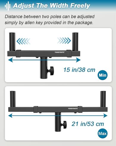 Vondynote حامل مكبر صوت مزدوج حامل شوكة تثبيت قابل للتعديل مع عمود مكبر صوت متعدد لمضخم الصوت مع تعديل الارتفاع in Kuwait