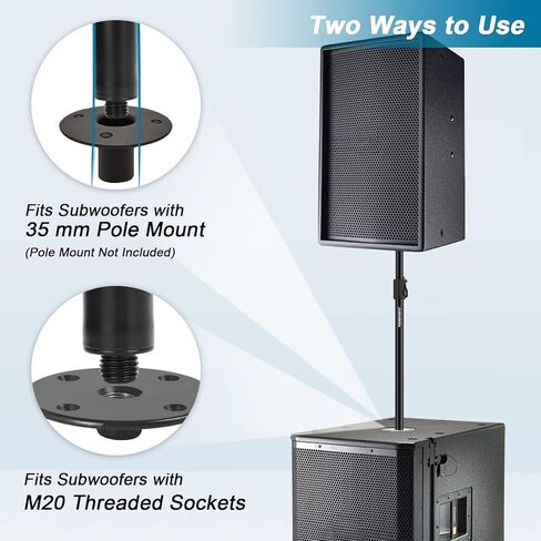 Vondynote حامل مكبر صوت مزدوج حامل شوكة تثبيت قابل للتعديل مع عمود مكبر صوت متعدد لمضخم الصوت مع تعديل الارتفاع in Kuwait