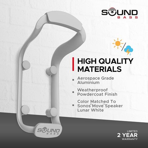 Move Speaker Wall Mount Bracket, Weatherproof, Compatible with Sonos Move & Move 2, Including Mounting Accessories, Shadow Black in Saudi Arabia