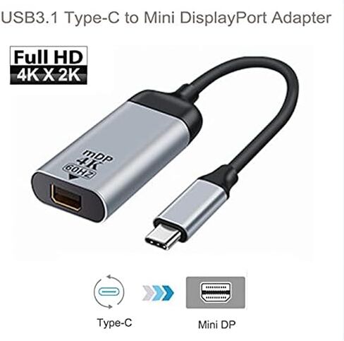 cablecc USB-C Type C to Displayport Monitor DP Cable Adapter 4K 2K 60hz for Tablet & Phone & Laptop in Kuwait