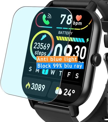 Vaxson 3-Pack Anti Blue Light Screen Protector, compatible with Ddidbi Aptkdoe P66 P66D 1.85" Smart Watch smartwatch TPU Film Protectors Sticker [ Not Tempered Glass ] in Kuwait