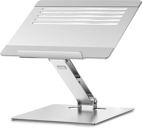 BESIGN LSX5 Aluminum Laptop Stand, Ergonomic Adjustable Notebook Stand, Riser Holder Computer Stand Compatible with Air, Pro, Dell, HP, Lenovo More 10-14" Laptops (Silver) in Kuwait