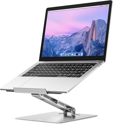 BESIGN LSX5 Aluminum Laptop Stand, Ergonomic Adjustable Notebook Stand, Riser Holder Computer Stand Compatible with Air, Pro, Dell, HP, Lenovo More 10-14" Laptops (Silver) in Kuwait