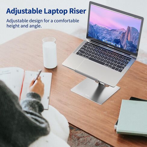 BESIGN LSX5 Aluminum Laptop Stand, Ergonomic Adjustable Notebook Stand, Riser Holder Computer Stand Compatible with Air, Pro, Dell, HP, Lenovo More 10-14" Laptops (Silver) in Kuwait