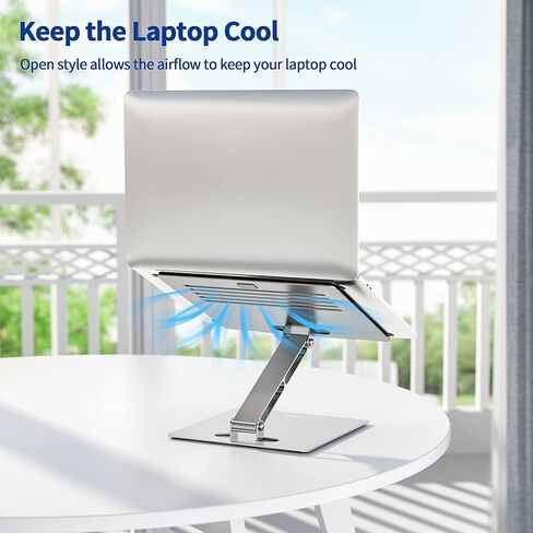 BESIGN LSX5 Aluminum Laptop Stand, Ergonomic Adjustable Notebook Stand, Riser Holder Computer Stand Compatible with Air, Pro, Dell, HP, Lenovo More 10-14" Laptops (Silver) in Kuwait