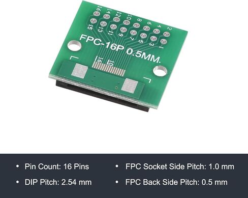 لوحة موصل محول MECCANIXITY FPC FFC 16P 1.0 مم على جانب المقبس، خلفي 0.5 مم، إلى DIP 2.54 مم لطابعة LCD ثلاثية الأبعاد DVD TV والكمبيوتر المحمول in Saudi Arabia