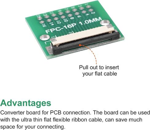 لوحة موصل محول MECCANIXITY FPC FFC 16P 1.0 مم على جانب المقبس، خلفي 0.5 مم، إلى DIP 2.54 مم لطابعة LCD ثلاثية الأبعاد DVD TV والكمبيوتر المحمول in Saudi Arabia
