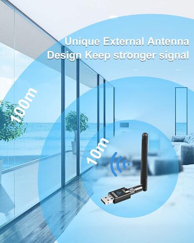 زيكسمتي محول بلوتوث للكمبيوتر 5.1، محول بلوتوث USB طويل المدى 328 قدم/100 متر دونجل بلوتوث 5.1 اي دي ار، محول بلوتوث للكمبيوتر ويندوز 11/10/8/7 - محول USB بلوتوث للكمبيوتر واللابتوب in Kuwait