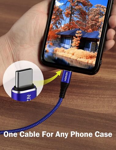 كابل شاحن HOINZN USB C [عبوتان، 3أقدام]، سلك شحن سريع 3A من النوع C متين ومضفر متوافق مع Samsung Galaxy A20 A50 A51 A71، S20 S10 S9 S8 Plus كابل شاحن الهاتف الخلوي Android أزرق in Kuwait