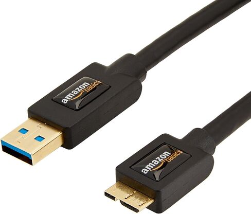 Amazon Basics Z25K، كابل USB 3.0، من النوع A ذكر إلى Micro B، 6 أقدام (1.8 متر)، أسود in Saudi Arabia