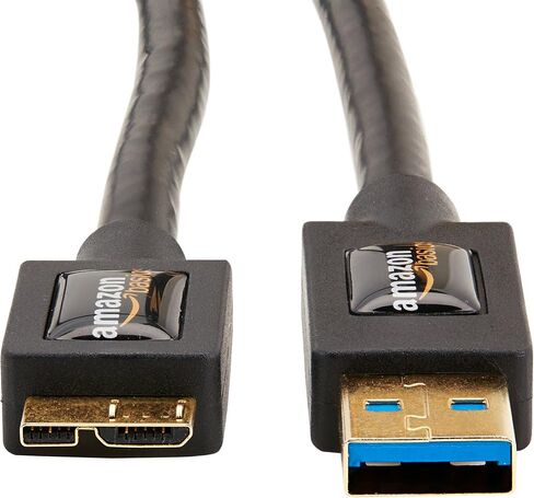 Amazon Basics Z25K، كابل USB 3.0، من النوع A ذكر إلى Micro B، 6 أقدام (1.8 متر)، أسود in Saudi Arabia