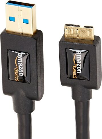 Amazon Basics Z25K، كابل USB 3.0، من النوع A ذكر إلى Micro B، 6 أقدام (1.8 متر)، أسود in Saudi Arabia