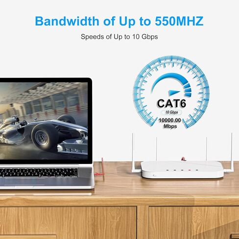 Cat6 Patch Cables 1 Feet (6 Pack), Cat 6 Ethernet Cable, 24AWG CCA Cord, UTP Network, Internet Cable, Compatible for PC, Laptop, Routers, Switches, Servers, Printers, RJ45 LAN with 25 Cable Ties - 1FT in Saudi Arabia