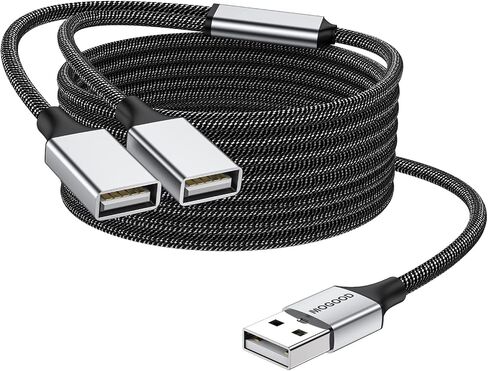 USB Splitter Dual USB Port USB Extension Cable USB Y Splitter USB Power Splitter Double USB Adapter Charger Cable Hub Adapter Dual USB 2.0 Power Cord Extension USB a Splitter for Laptop/Mac/Car in Saudi Arabia