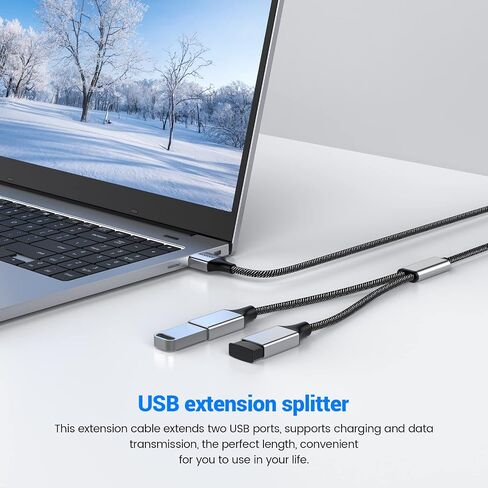USB Splitter Dual USB Port USB Extension Cable USB Y Splitter USB Power Splitter Double USB Adapter Charger Cable Hub Adapter Dual USB 2.0 Power Cord Extension USB a Splitter for Laptop/Mac/Car in Saudi Arabia