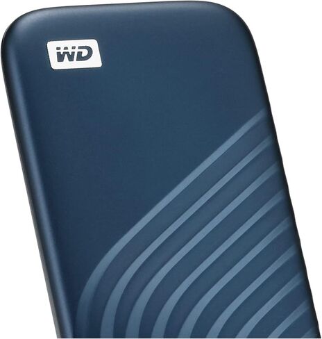 WD 1TB My Passport Portable SSD, External NVMe Solid State Drive, USB-C, up to 1050 MB/s, Works with PC, Xbox and PlayStation, 2-Meters Drop Resistance, Midnight Blue in Saudi Arabia