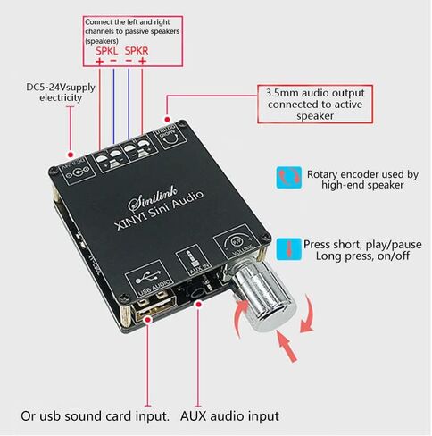 Ximimark 1 pc Bluetooth Power Amplifier Board MP3 decoder Mini Speaker Motherboard Receiver Class D Digital Power Amplifier Module 50W in Saudi Arabia