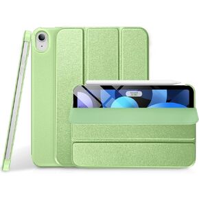 DTTO Case for New iPad Air 11 inch M2 / iPad Air 5th&4th Generation 10.9 Inch, Hard Back Sparkled and Sheen Front Cover for iPad Air Case 2024/2022/2020, Support 2nd Gen Pencil Charging - Light Green in Saudi Arabia