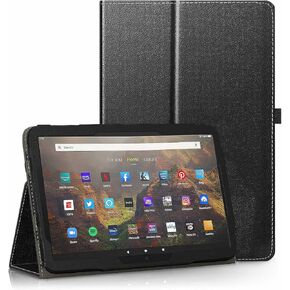 ANNAPRO Case for Amazon Kindle Fire HD 10 Tablet (ONLY Fit 11th Generation 2021 Release) & Fire HD 10 Plus Tablet - Slim Folding Stand Folio Cover with Auto Wake/Sleep and Hand Strap, Black in Saudi Arabia