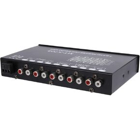 MAKIVI 7 نطاقات معادل صوت السيارة، قابل للتعديل 7 نطاقات EQ مضخم صوت السيارة مع مفتاح اختيار إدخال CD/AUX، أسود in Kuwait