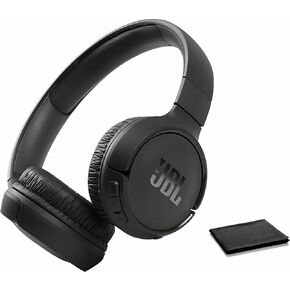 JBL Tune 570BT On-Ear Wireless Bluetooth Headphones with Pure Bass Stereo Sound, Includes Cleaning Cloth - Black(JBLT570BTBLKAM-CC) in Saudi Arabia