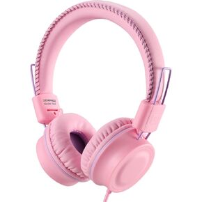 POWMEE M2 Kids Headphones Wired Headphone for Kids,Foldable Adjustable Stereo Tangle-Free,3.5MM Jack Wire Cord On-Ear Headphone for Children/Teens/Girls/School/Kindle/Airplane/Plane/ (Blue) in Saudi Arabia