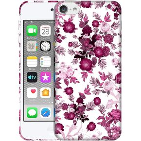 Glisten - iPod Touch 7th / 6th / 5th Generation Case - Pink Burgundy Floral Pattern Design Printed Cute, Slim & Sleek Plastic Hard Snap on Designer Back Case/Cover for iPod Touch 7/6 / 5.. in Kuwait