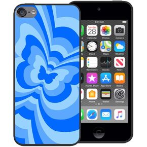 zaztify Phone Case for iPod Touch 5/6/7, Light Pink Butterfly Swirl Incline Coffee Latte Valentine Color Block Shockproof Protective Anti-Slip Thin Soft Cover Shell in Saudi Arabia
