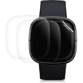 kwmobile Screen Protectors Compatible with Fitbit Versa 3 / Sense - Set of 3x Clear TPU Films - Transparent in Kuwait