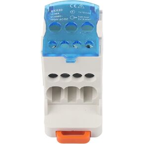 DIN Rail Terminal Blocks, UKK-80A Positions Screw Terminal Strip Blocks Distribution Box Universal Power Junction Box for Power Distribution cabinets Distribution Boxes