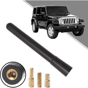 13 Inch Flexible Rubber Replacement Antenna Compatible with 2007-2019 Jeep Wrangler JK JKU JL JLU, Optimized FM/AM Reception.