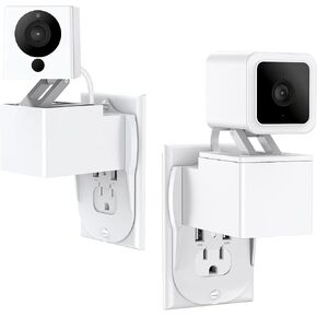 OLAIKE 2 Pack Outlet Wall Mount for Wyze Cam V2 & Wyze Cam V3 & Wyze Cam Spotlight، حامل تثبيت على الحائط يدور 360 درجة، بدون أسلاك فوضوية أو تلف في الحائط (الكاميرا غير متضمنة)، أبيض in Kuwait