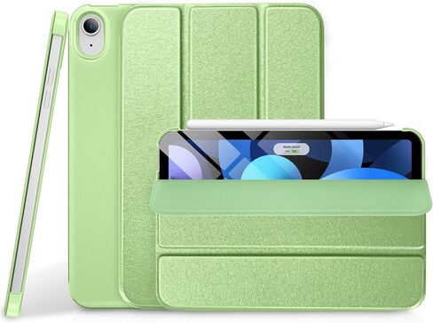 DTTO Case for New iPad Air 11 inch M2 / iPad Air 5th&4th Generation 10.9 Inch, Hard Back Sparkled and Sheen Front Cover for iPad Air Case 2024/2022/2020, Support 2nd Gen Pencil Charging - Light Green in Saudi Arabia
