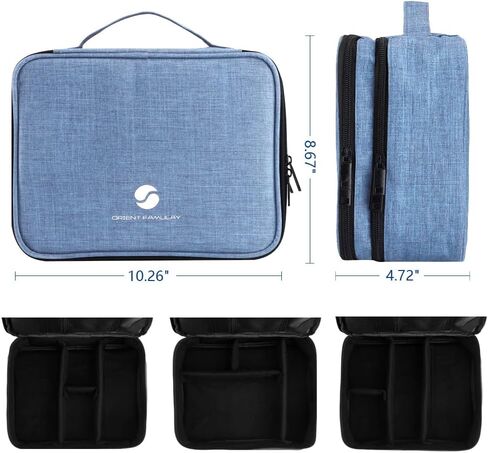 Travel Electronics Organizer, Waterproof Cable Organizer Bag for Electronic Accessories Double Layer Large Shockproof Cable Storage Bag for Cord, Power Bank, Tablet(Up to iPad 11 inch) - Black in Saudi Arabia